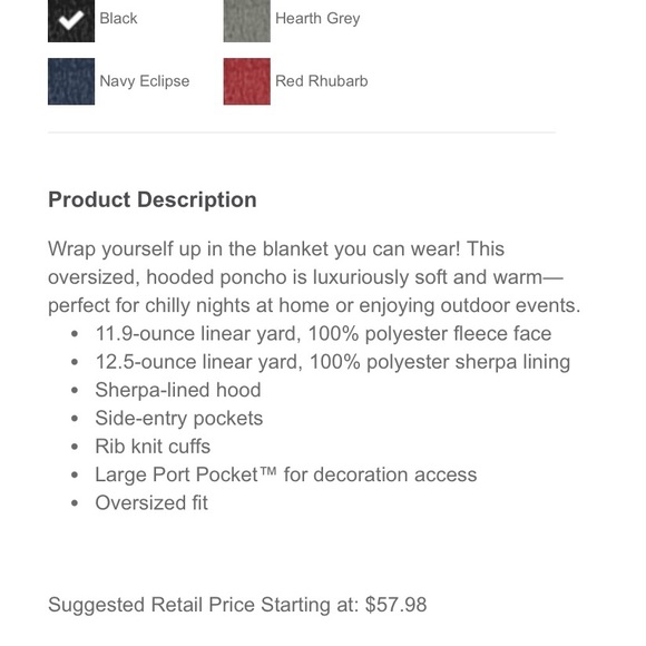 Port Authority Mountain Lodge Wearable Blanket - Picture 7 of 7